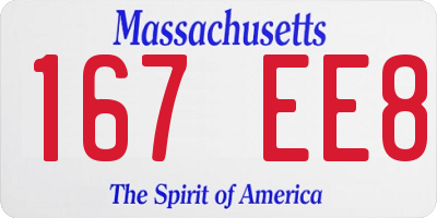 MA license plate 167EE8