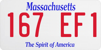MA license plate 167EF1