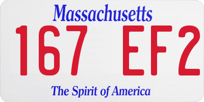 MA license plate 167EF2