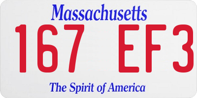 MA license plate 167EF3