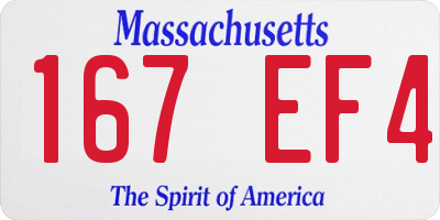 MA license plate 167EF4