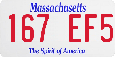 MA license plate 167EF5
