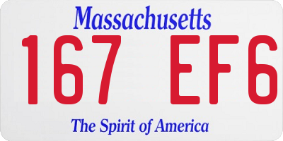 MA license plate 167EF6