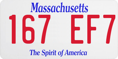 MA license plate 167EF7
