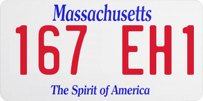 MA license plate 167EH1