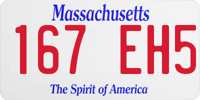 MA license plate 167EH5