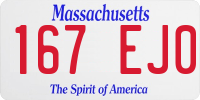 MA license plate 167EJ0