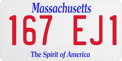 MA license plate 167EJ1
