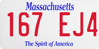 MA license plate 167EJ4
