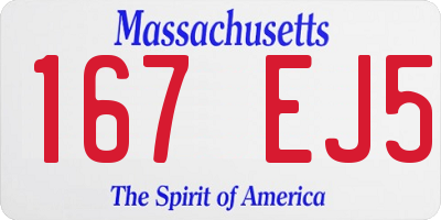MA license plate 167EJ5