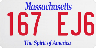 MA license plate 167EJ6