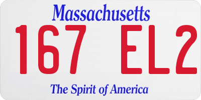 MA license plate 167EL2