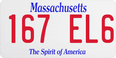 MA license plate 167EL6