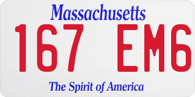 MA license plate 167EM6