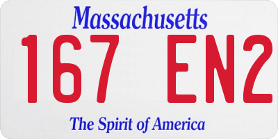MA license plate 167EN2