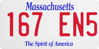 MA license plate 167EN5