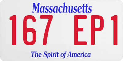 MA license plate 167EP1