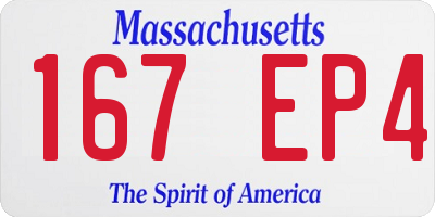 MA license plate 167EP4