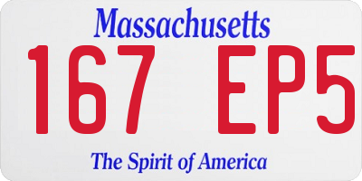 MA license plate 167EP5