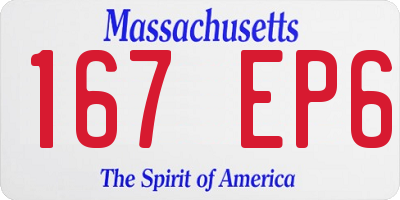 MA license plate 167EP6