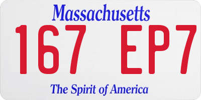 MA license plate 167EP7