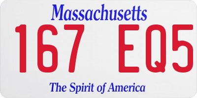 MA license plate 167EQ5