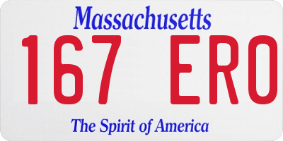 MA license plate 167ER0