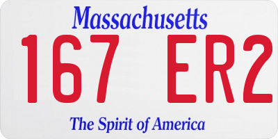 MA license plate 167ER2