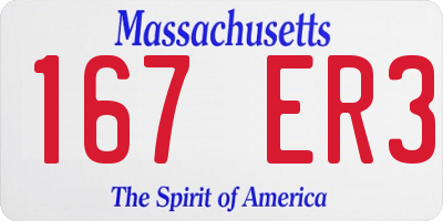 MA license plate 167ER3