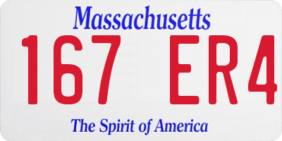 MA license plate 167ER4