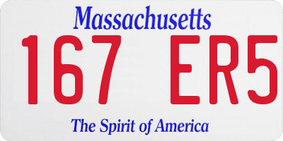 MA license plate 167ER5
