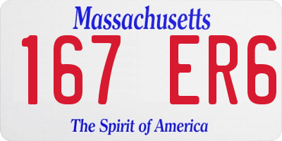 MA license plate 167ER6