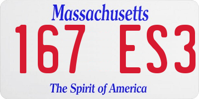 MA license plate 167ES3