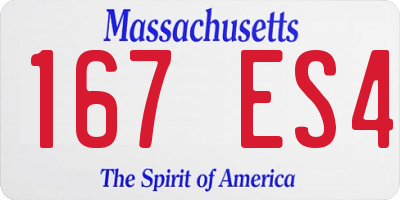 MA license plate 167ES4