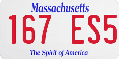 MA license plate 167ES5