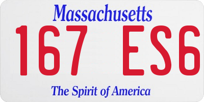 MA license plate 167ES6