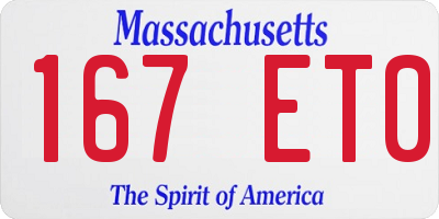 MA license plate 167ET0