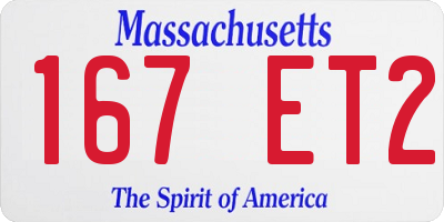 MA license plate 167ET2