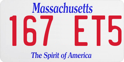 MA license plate 167ET5