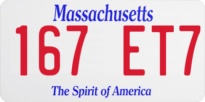 MA license plate 167ET7