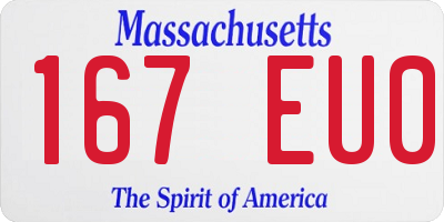 MA license plate 167EU0