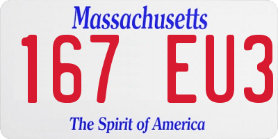 MA license plate 167EU3