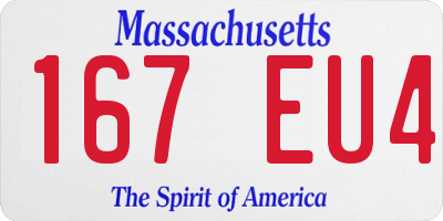 MA license plate 167EU4