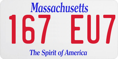 MA license plate 167EU7
