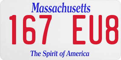 MA license plate 167EU8