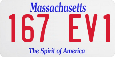 MA license plate 167EV1