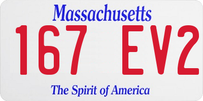 MA license plate 167EV2
