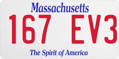 MA license plate 167EV3