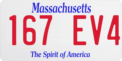 MA license plate 167EV4