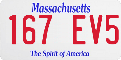 MA license plate 167EV5